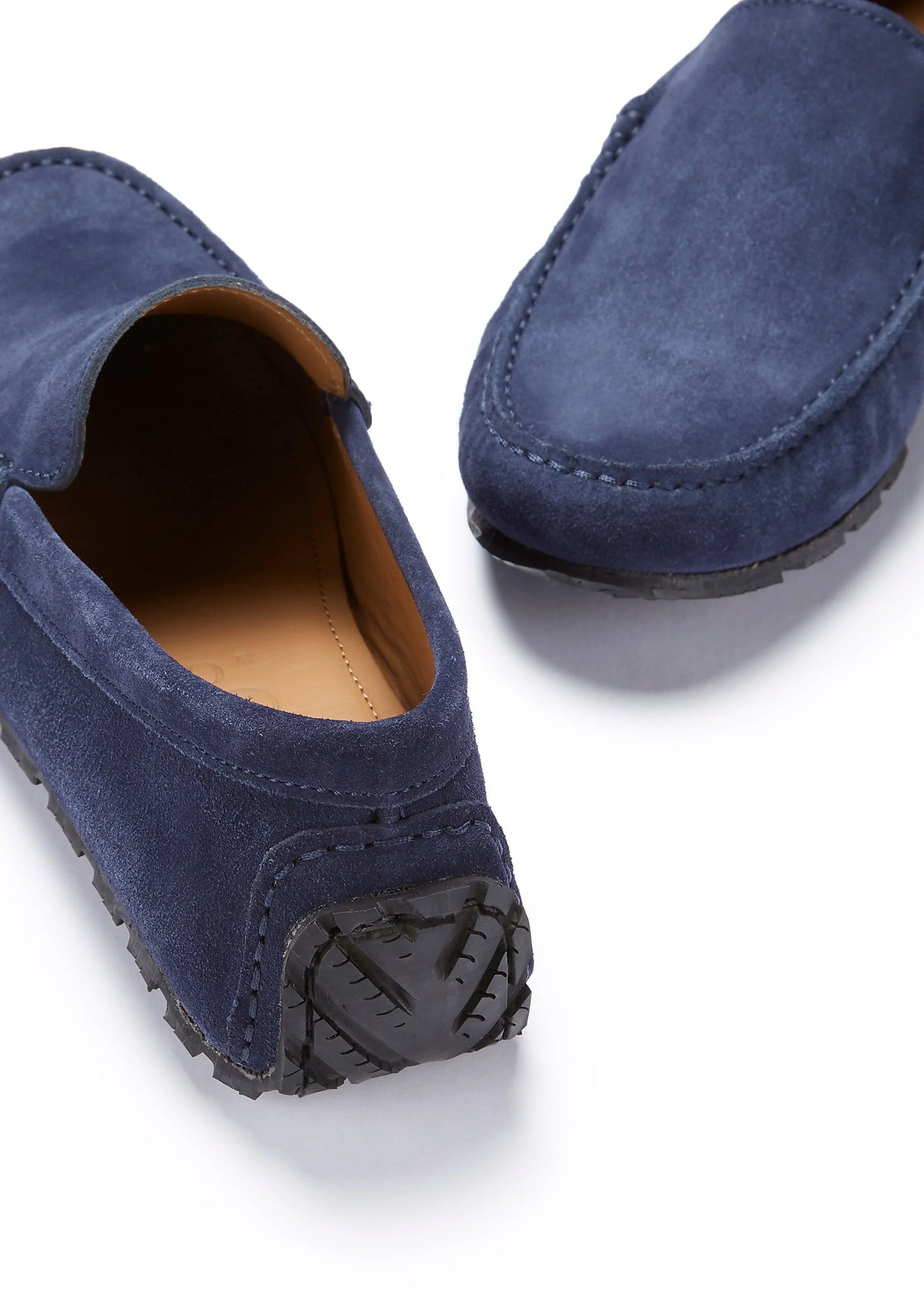Hugs & Co Mens Tyre Sole Driving Loafers Navy Blue Suede UK 7-14 - Sole Detail - QHA UK