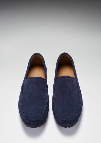 Hugs & Co Mens Tyre Sole Driving Loafers Navy Blue Suede UK 7-14 - Sole Detail - QHA UK