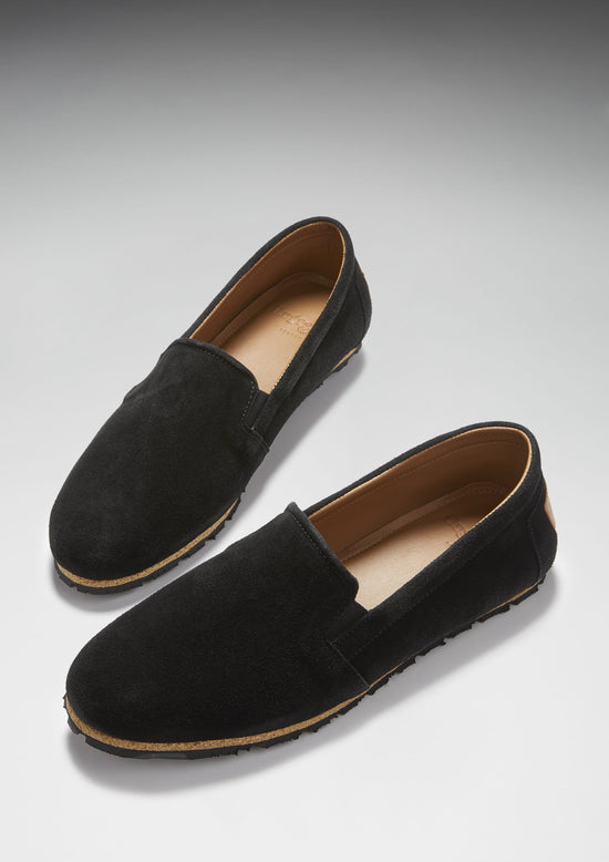 Hugs & Co Mens Tyre Sole Espadrilles Black Suede UK 7-14 - Sole Detail - QHA UK