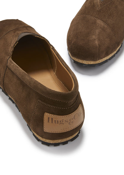 Hugs & Co Womens Tyre Sole Espadrilles Brown Suede Loafer UK 7-14 - Sole Detail - QHA UK