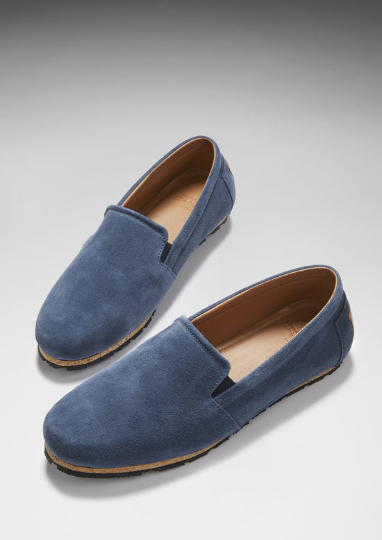 Hugs & Co Mens Tyre Sole Espadrilles Denim Blue Suede UK 7-14 - Sole Detail - QHA UK
