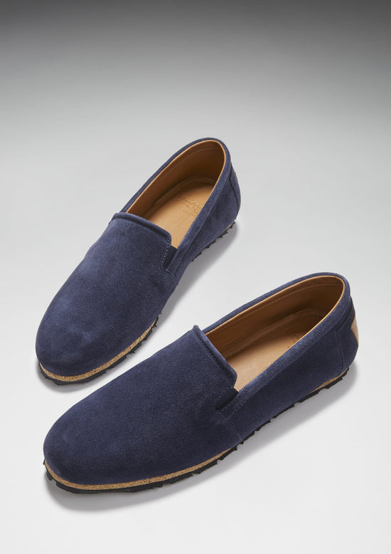 Hugs & Co Mens Tyre Sole Espadrilles Navy Blue Suede UK 7-14 - Sole Detail - QHA UK