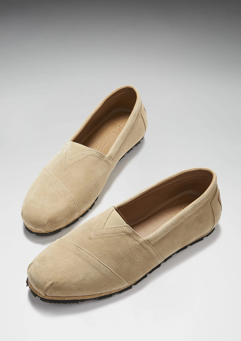 Hugs & Co Mens Tyre Sole Espadrilles Taupe Suede UK 7-14 - Sole Detail - QHA UK