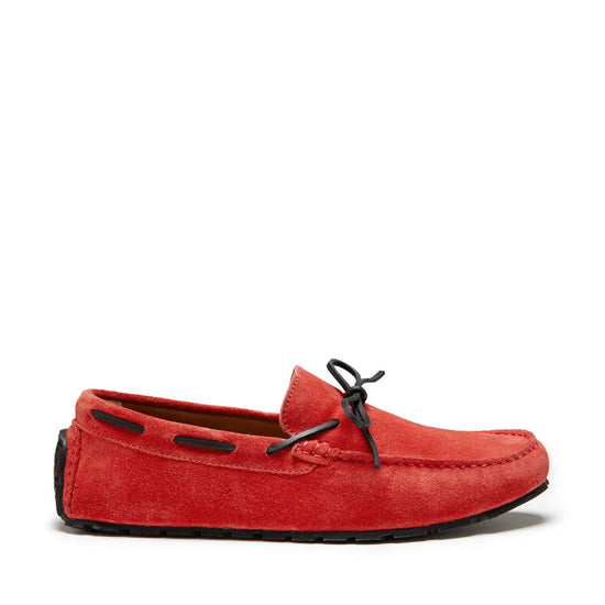 Hugs & Co Mens Tyre Sole Laced Driving Loafers Red Suede UK 7-14 - QHA UK