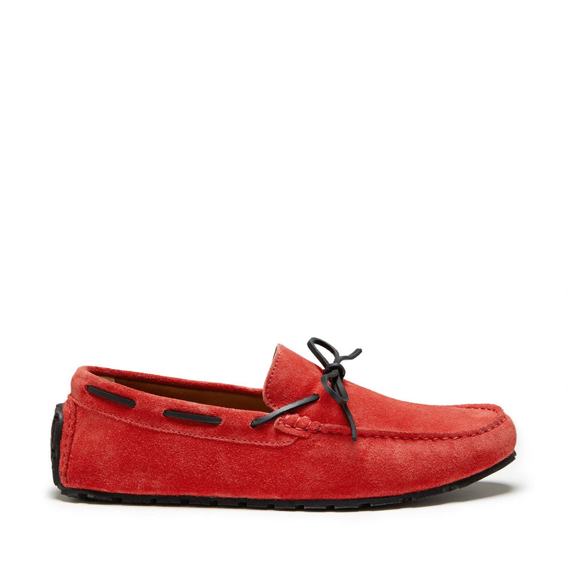 Hugs & Co Mens Tyre Sole Laced Driving Loafers Red Suede UK 7-14 - QHA UK