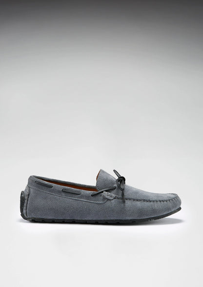 Hugs & Co Mens Tyre Sole Laced Driving Loafers Slate Grey UK 7-14 - Sole Detail - QHA UK