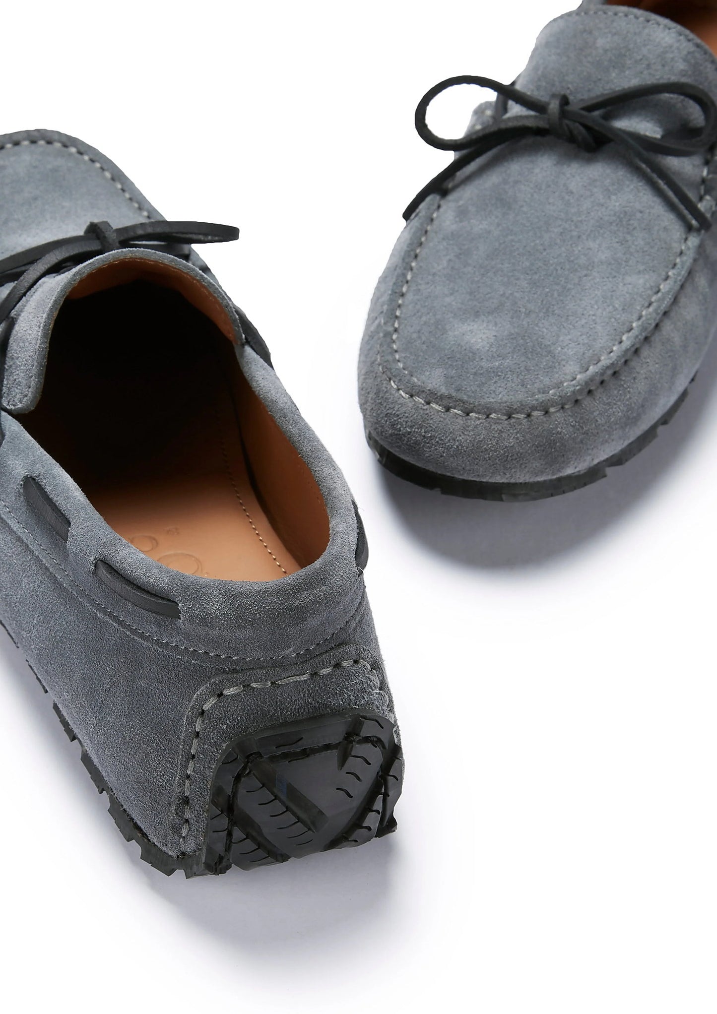 Hugs & Co Mens Tyre Sole Laced Driving Loafers Slate Grey UK 7-14 - Sole Detail - QHA UK