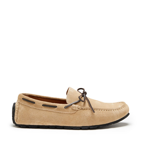 Hugs & Co Mens Tyre Sole Laced Driving Loafers Taupe Suede UK 7-14 - QHA UK