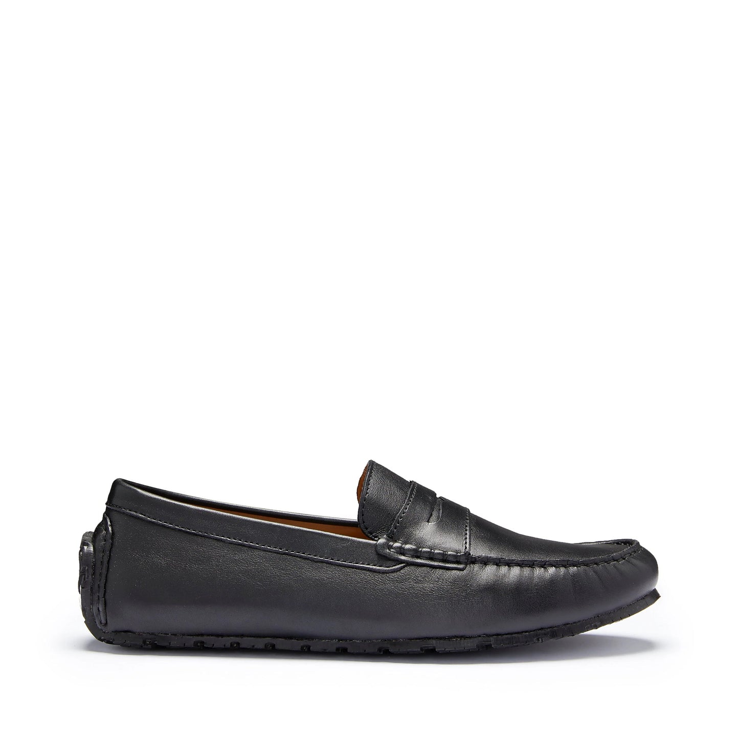 Hugs & Co Mens Tyre Sole Penny Driving Loafers Black Leather UK 7-14 - QHA UK