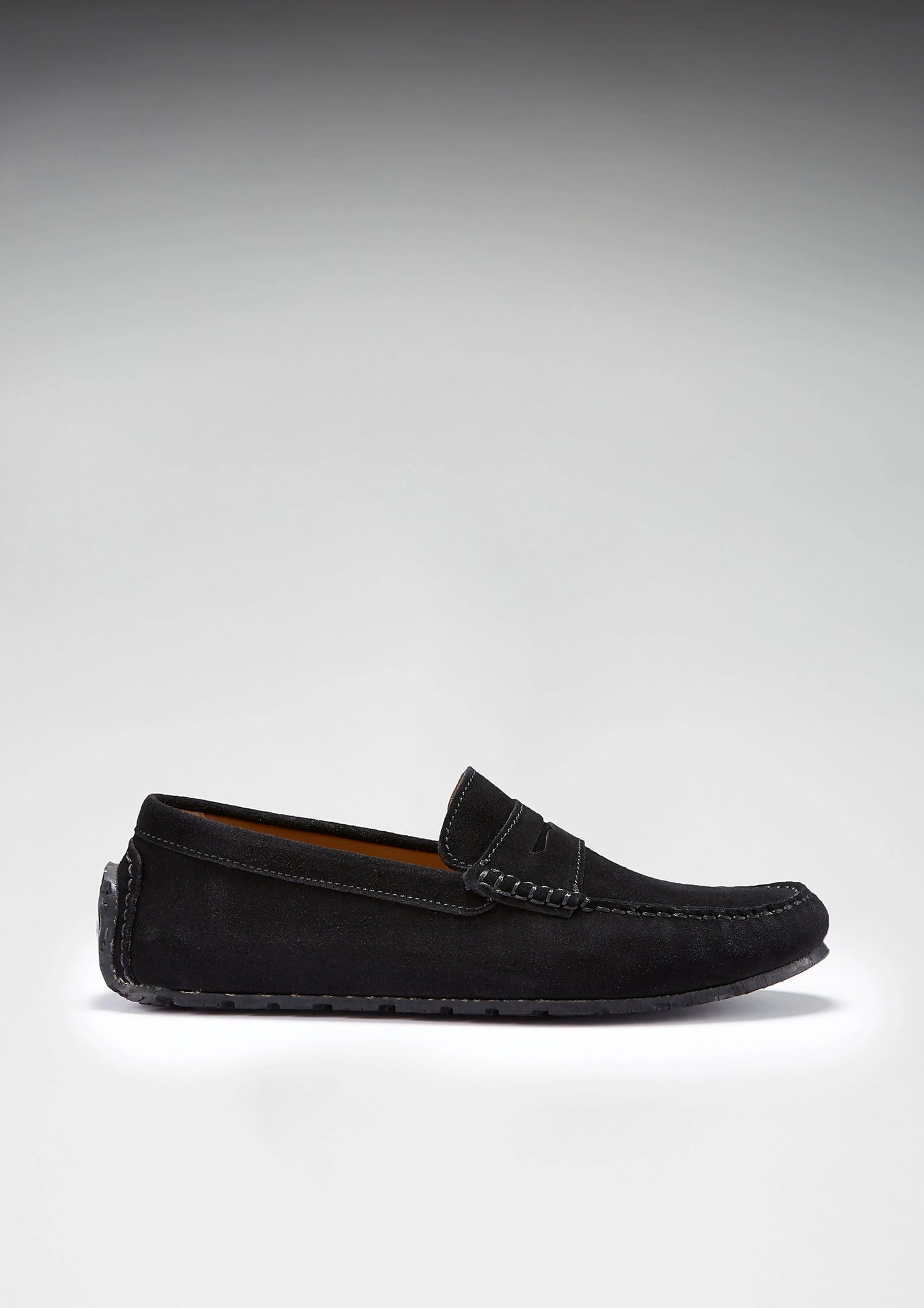 Hugs & Co Mens Tyre Sole Penny Driving Loafers Black Suede UK 7-14 - Sole Detail - QHA UK