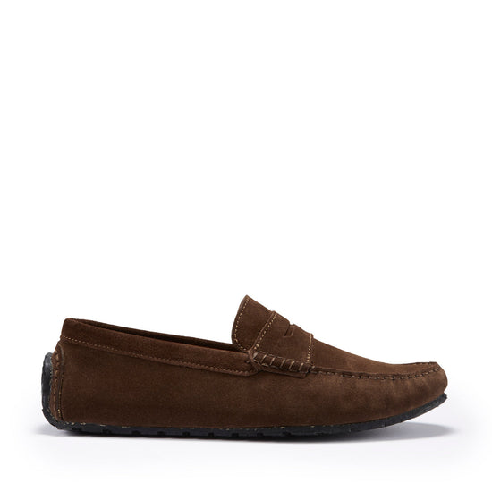Hugs & Co Mens Tyre Sole Penny Driving Loafers Brown Suede UK 7-14 - QHA UK