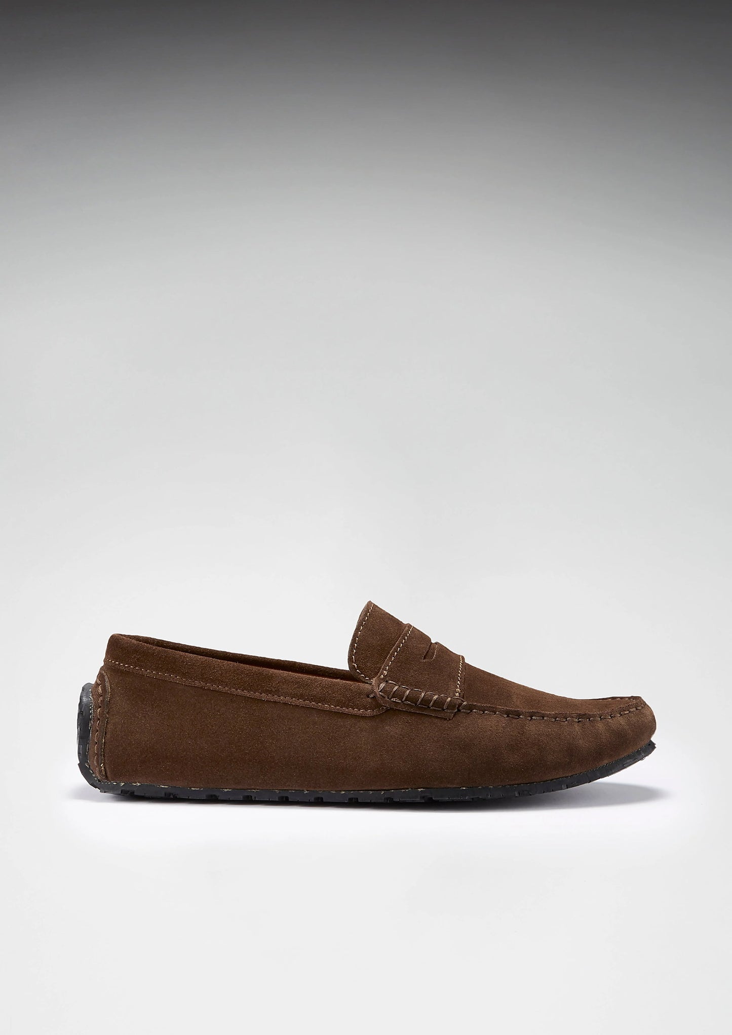Hugs & Co Mens Tyre Sole Penny Driving Loafers Brown Suede UK 7-14 - Sole Detail - QHA UK
