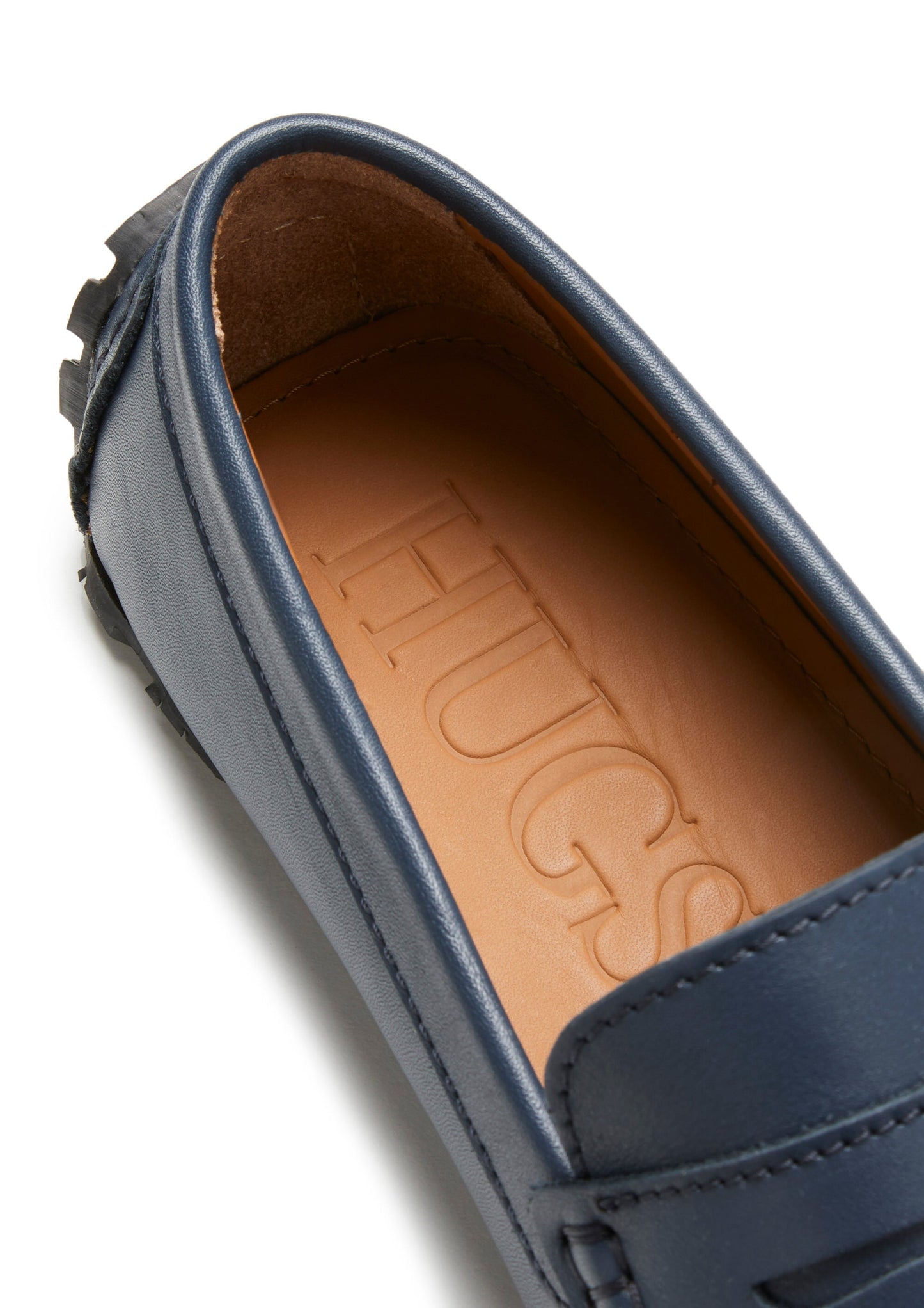 Hugs & Co Mens Tyre Sole Penny Driving Loafers French Navy UK 7-14 - Sole Detail - QHA UK