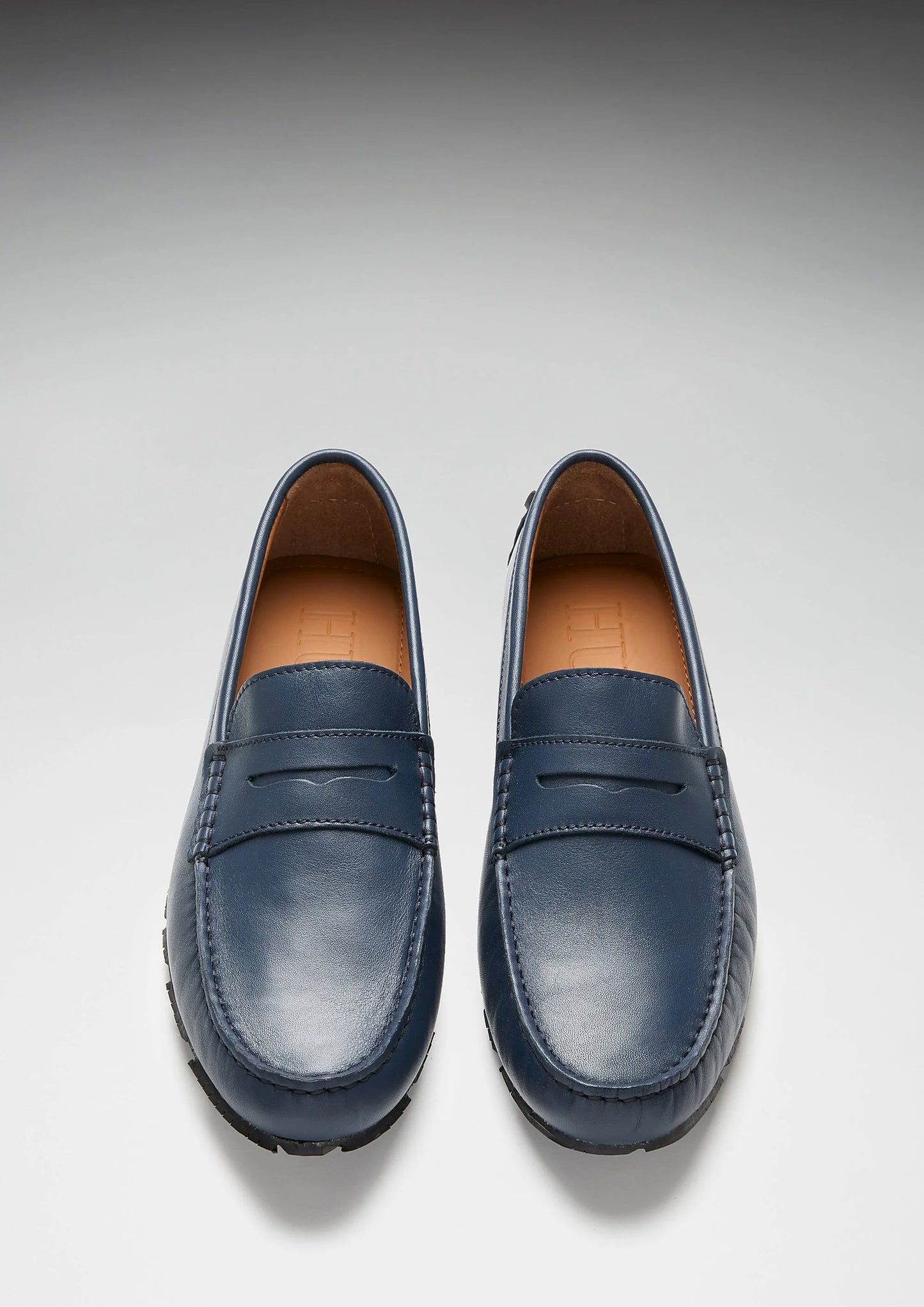 Hugs & Co Mens Tyre Sole Penny Driving Loafers French Navy UK 7-14 - Sole Detail - QHA UK