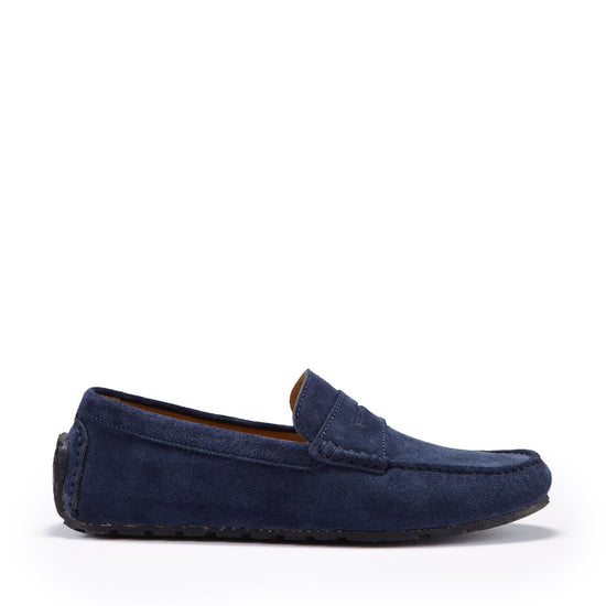 Hugs & Co Mens Tyre Sole Penny Driving Loafers Navy Blue UK 7-14 - QHA UK