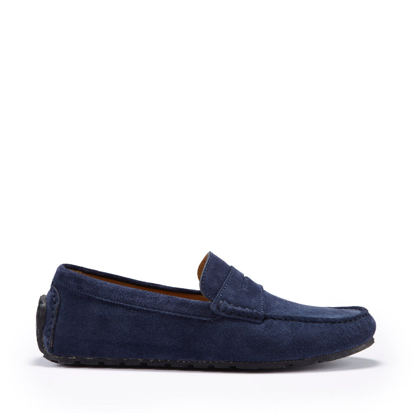 Hugs & Co Mens Tyre Sole Penny Driving Loafers Navy Blue UK 7-14 - QHA UK