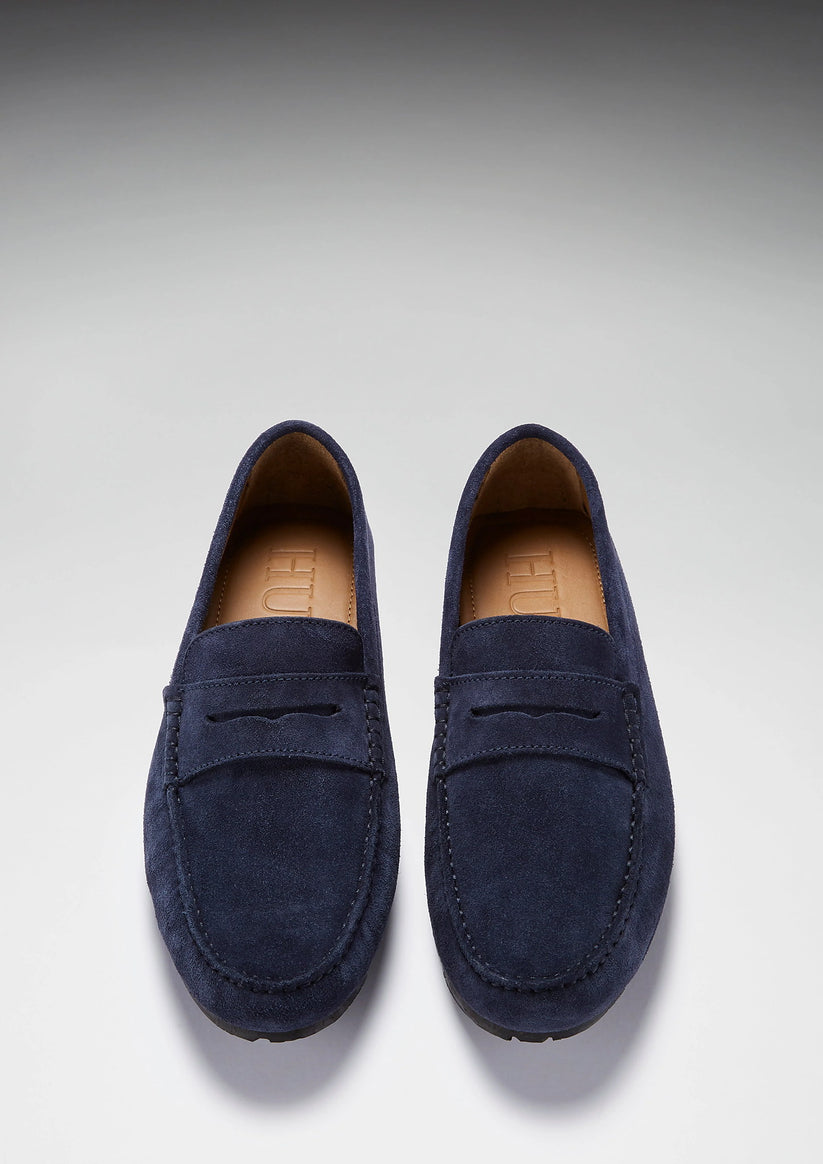 Hugs & Co Mens Tyre Sole Penny Driving Loafers Navy Blue UK 7-14 - Sole Detail - QHA UK