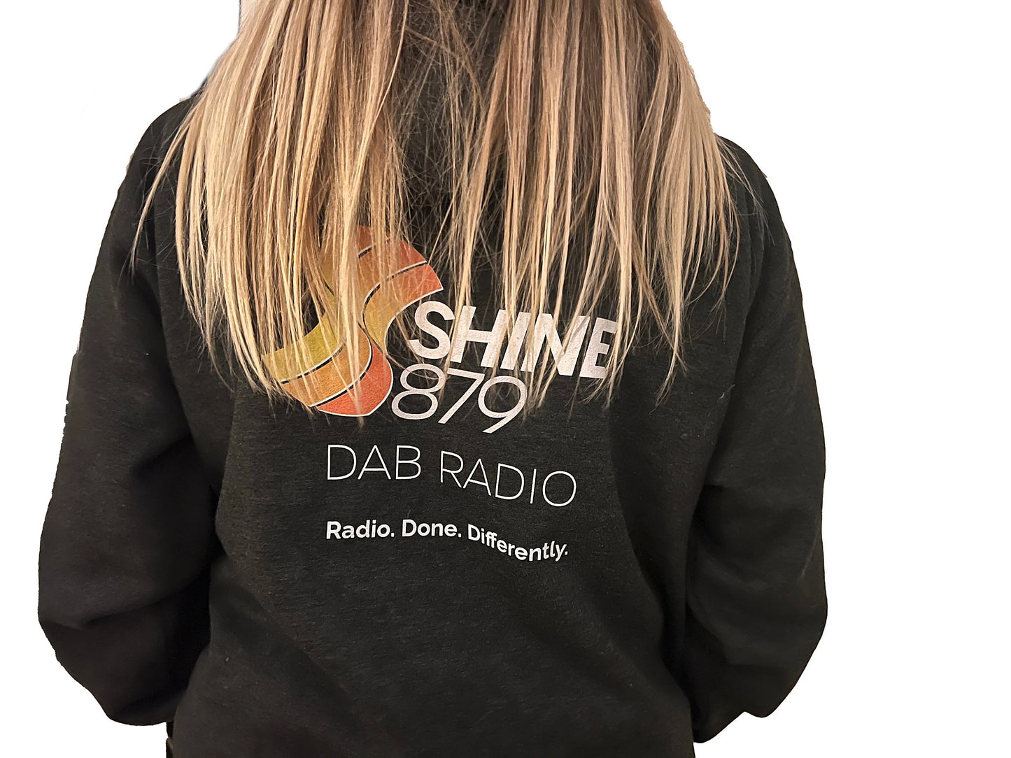Shine 879 Unisex Front & Back Logo Premium Hoodie | S–3XL | 3 Colours | UK - Back View - QHA UK