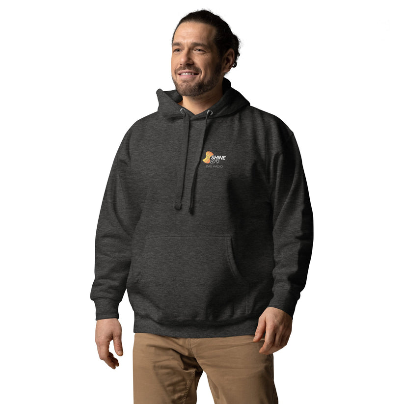 Shine 879 Unisex Front & Back Logo Premium Hoodie | S–3XL | 3 Colours | UK - Left Side View - QHA UK