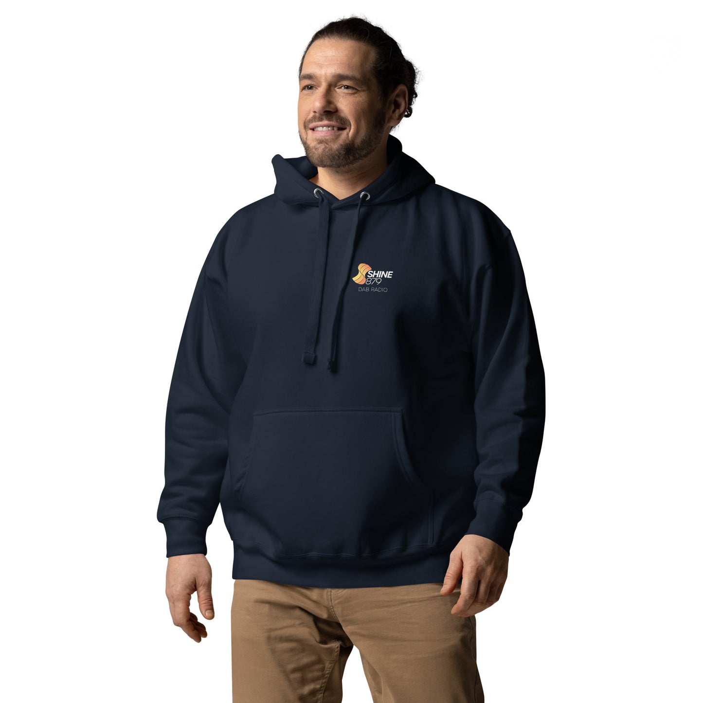 Shine 879 Unisex Front & Back Logo Premium Hoodie | S–3XL | 3 Colours | UK - Left Side View - QHA UK