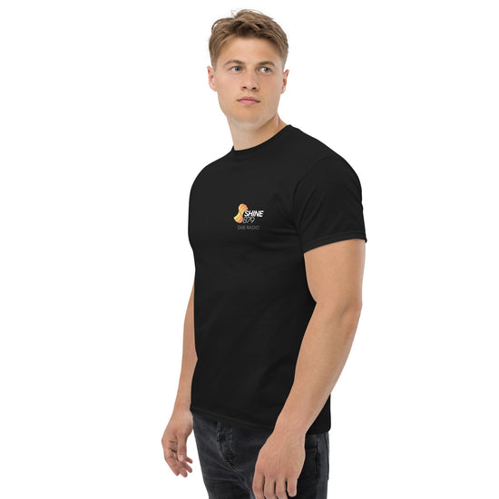 Shine 879 Unisex Front & Back Logo T-Shirt | 100% Cotton | S–5XL | 5 Colours - Left Side View - QHA UK
