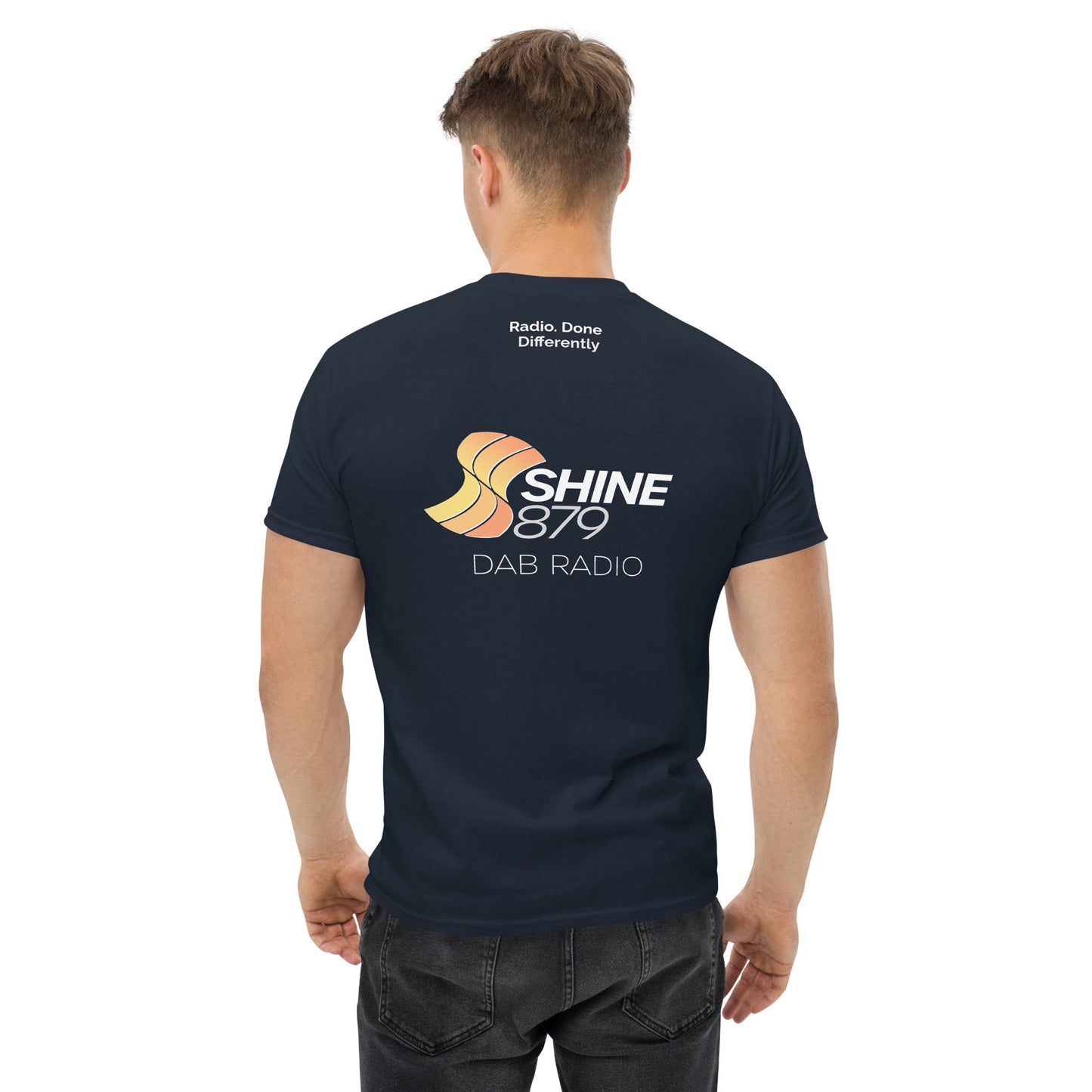 Shine 879 Unisex Front & Back Logo T-Shirt | 100% Cotton | S–5XL | 5 Colours - Back View - QHA UK