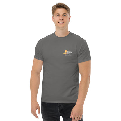 Shine 879 Unisex Front & Back Logo T-Shirt | 100% Cotton | S–5XL | 5 Colours - Back View - QHA UK