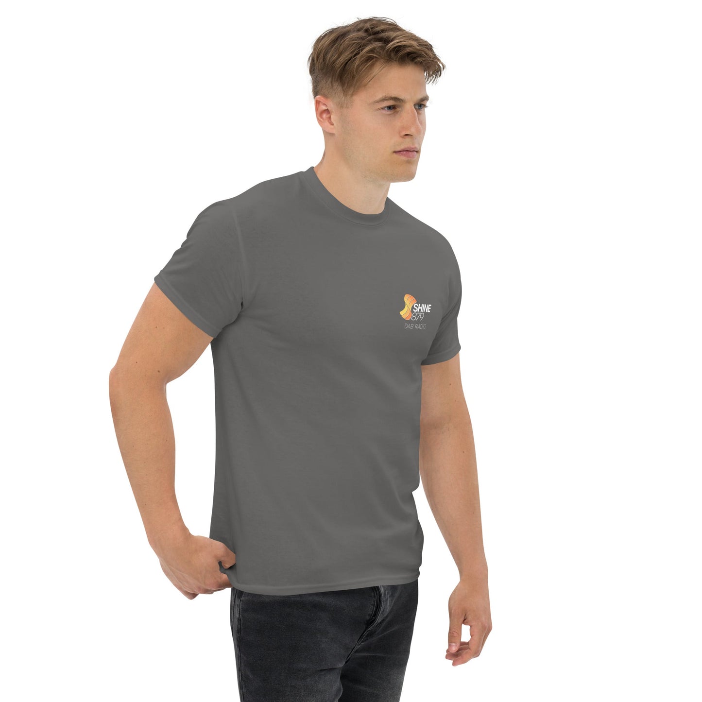 Shine 879 Unisex Front & Back Logo T-Shirt | 100% Cotton | S–5XL | 5 Colours - Right Side View - QHA UK