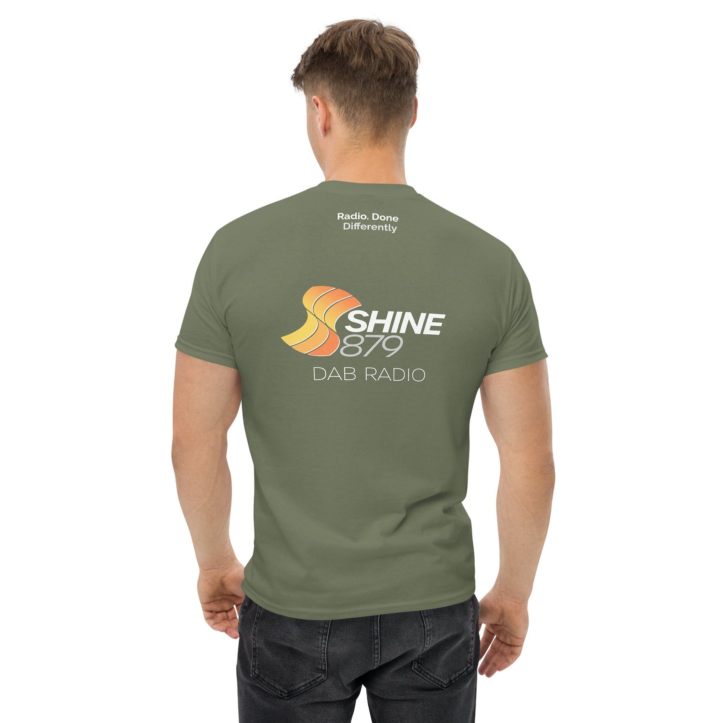 Shine 879 Unisex Front & Back Logo T-Shirt | 100% Cotton | S–5XL | 5 Colours - Back View - QHA UK