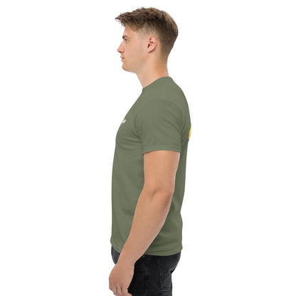 Shine 879 Unisex Front & Back Logo T-Shirt | 100% Cotton | S–5XL | 5 Colours - Left Side View - QHA UK