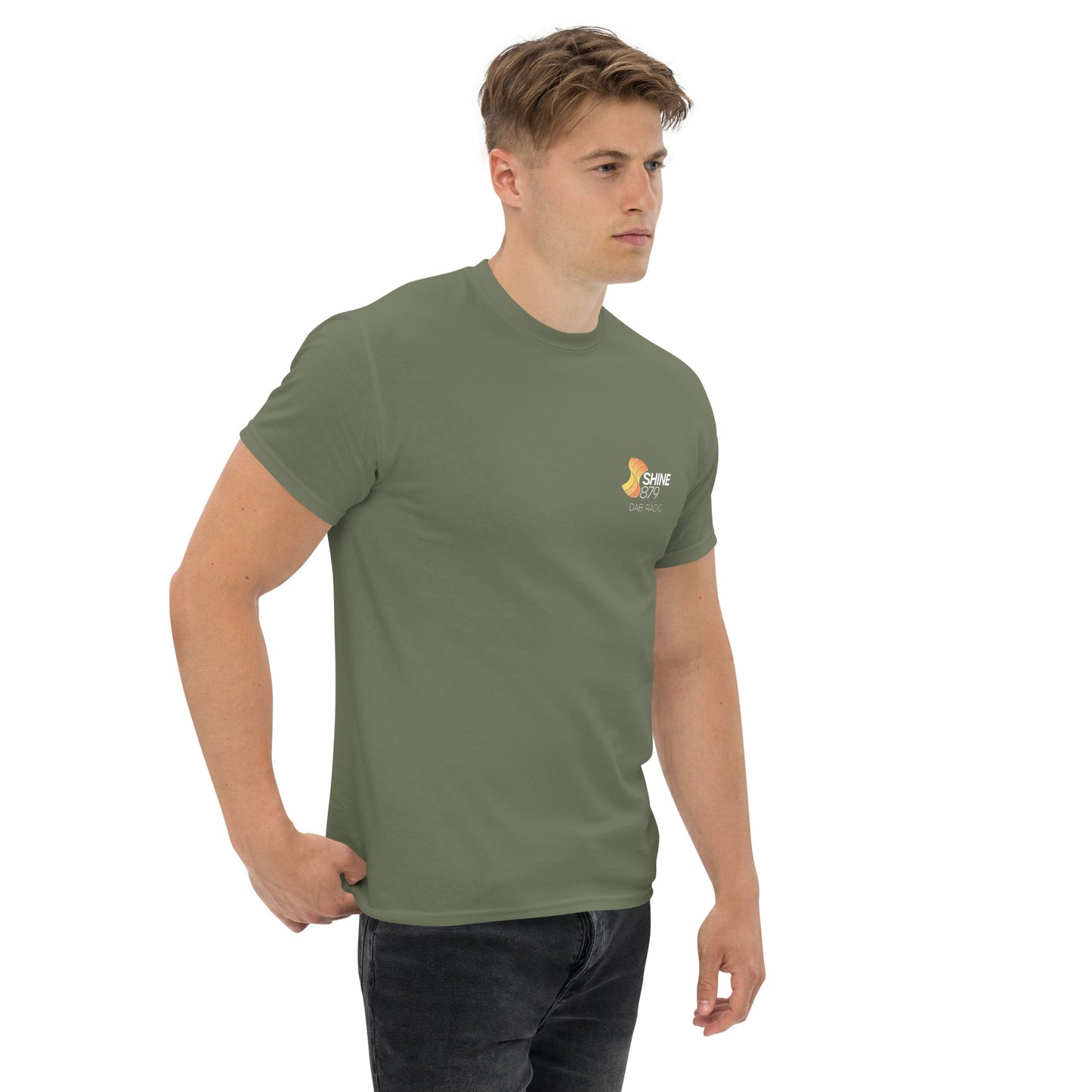 Shine 879 Unisex Front & Back Logo T-Shirt | 100% Cotton | S–5XL | 5 Colours - Right Side View - QHA UK