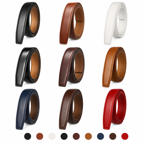 CETIRI Thin Leather Belt Strap Without Buckle | Unisex 3.1cm | 110–130cm - QHA UK