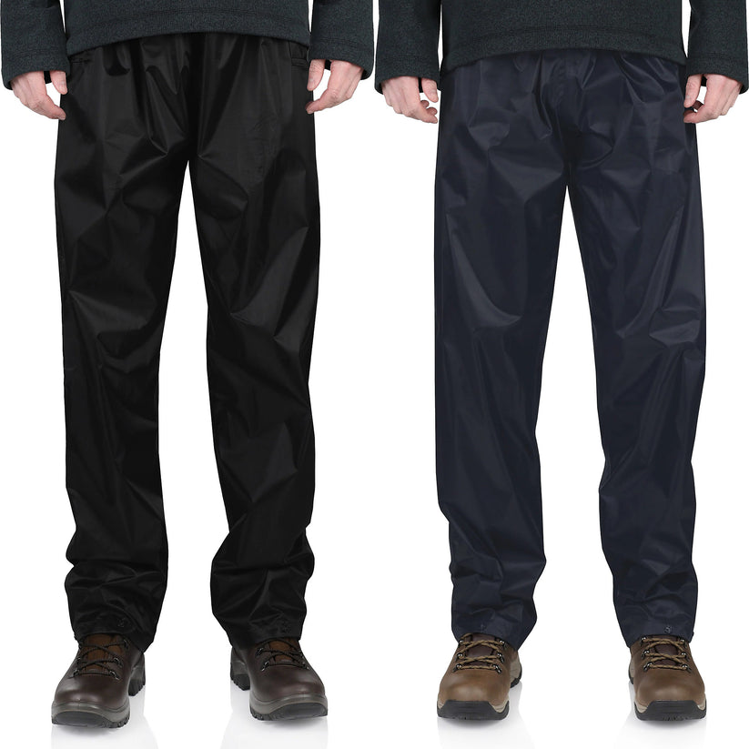 Waterproof Over Trousers Mens Work Rain Pants Hiking Fishing PVC UK - QHA UK