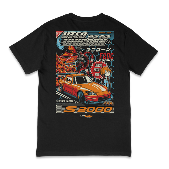 Late Brake V-tec Mag T-Shirt Cotton Car Enthusiast Tee 180gsm | Late - QHA UK