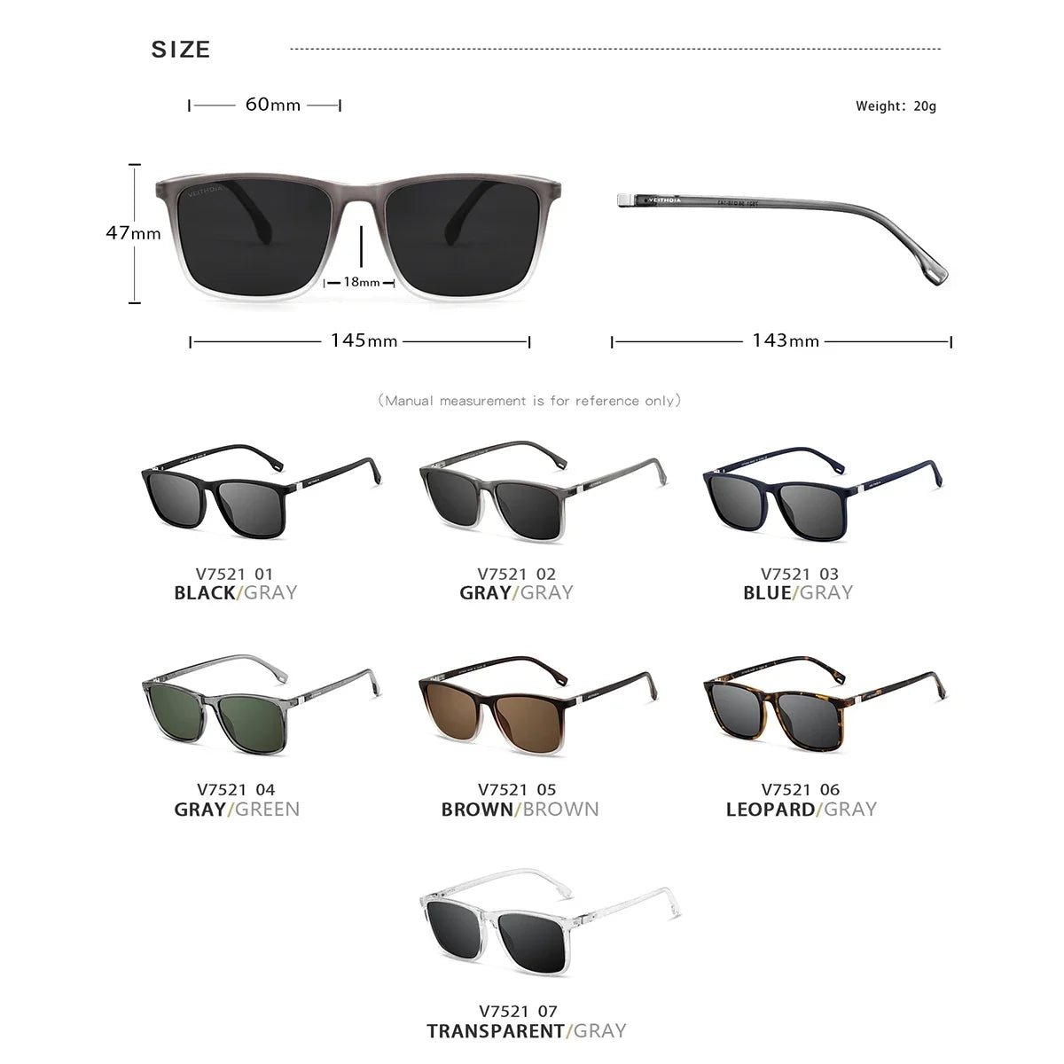 Fashion Item Veithdia Brand Sunglasses Retro Tr90 Polarized | QHA UK - QHA UK