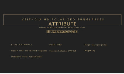 Fashion Item Veithdia Brand Sunglasses Retro Tr90 Polarized | QHA UK - QHA UK