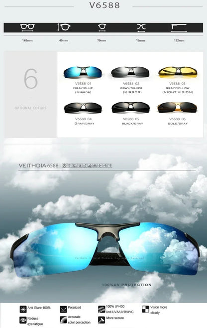 Men's Jacket Veithdia Aluminum Magnesium Sunglasses Polarized Uv400 | - QHA UK