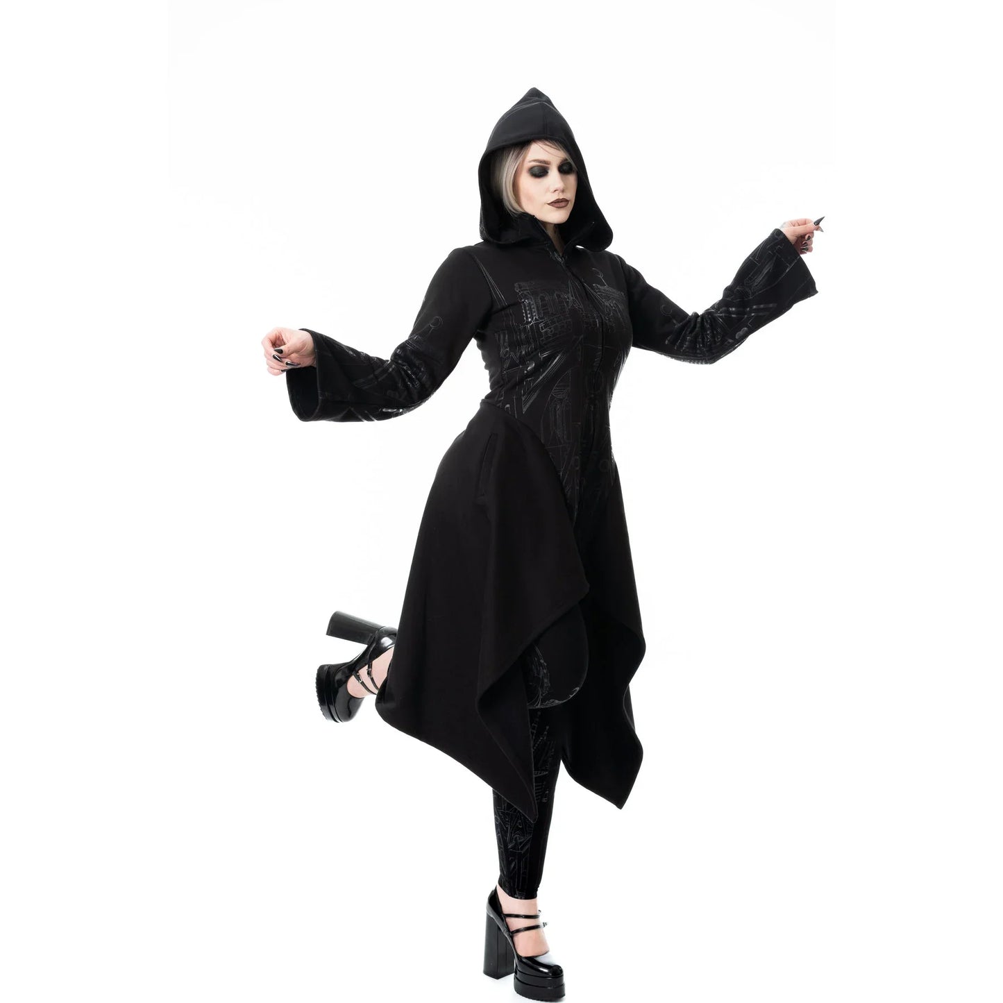 Vixxen Women's Hoodie Basilica Cathedral Printed Zip Up UK 10-18 - Zip Detail - QHA UK