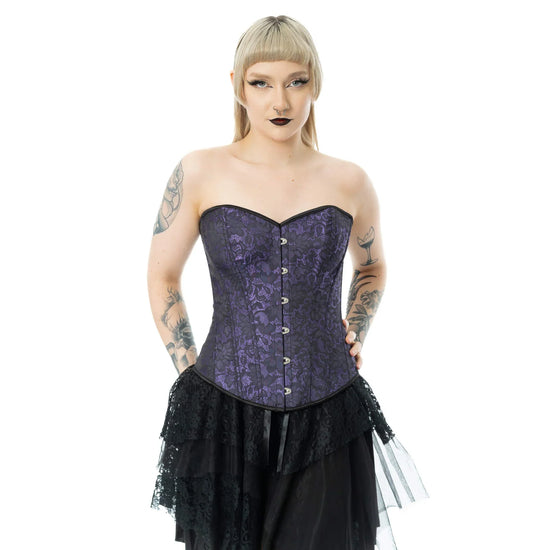 Vixxsin Women's Gothic Top Amethyst Lace Corset UK 10-18 - QHA UK