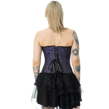 Vixxsin Women's Gothic Top Amethyst Lace Corset UK 10-18 - QHA UK