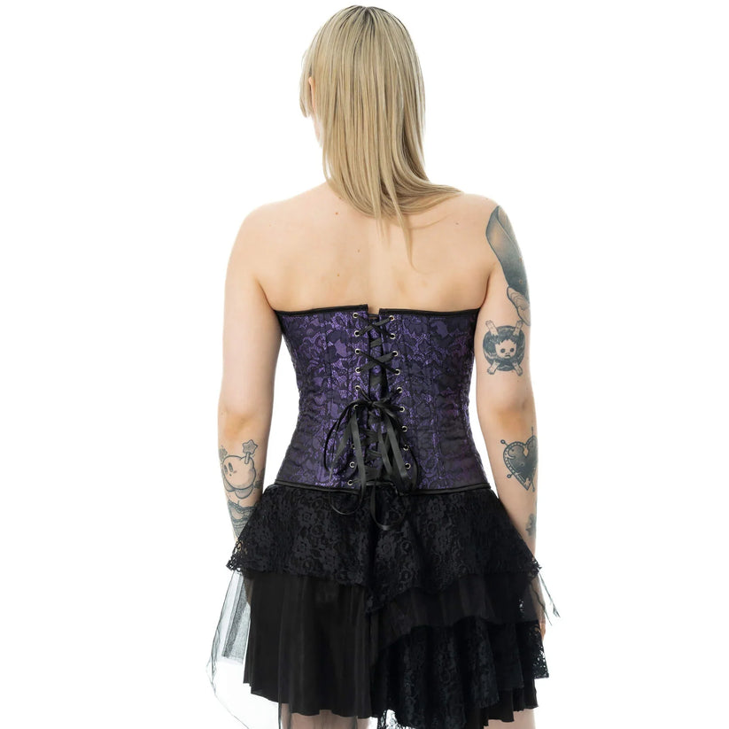 Vixxsin Women's Gothic Top Amethyst Lace Corset UK 10-18 - QHA UK