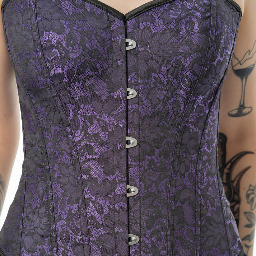 Vixxsin Women's Gothic Top Amethyst Lace Corset UK 10-18 - QHA UK