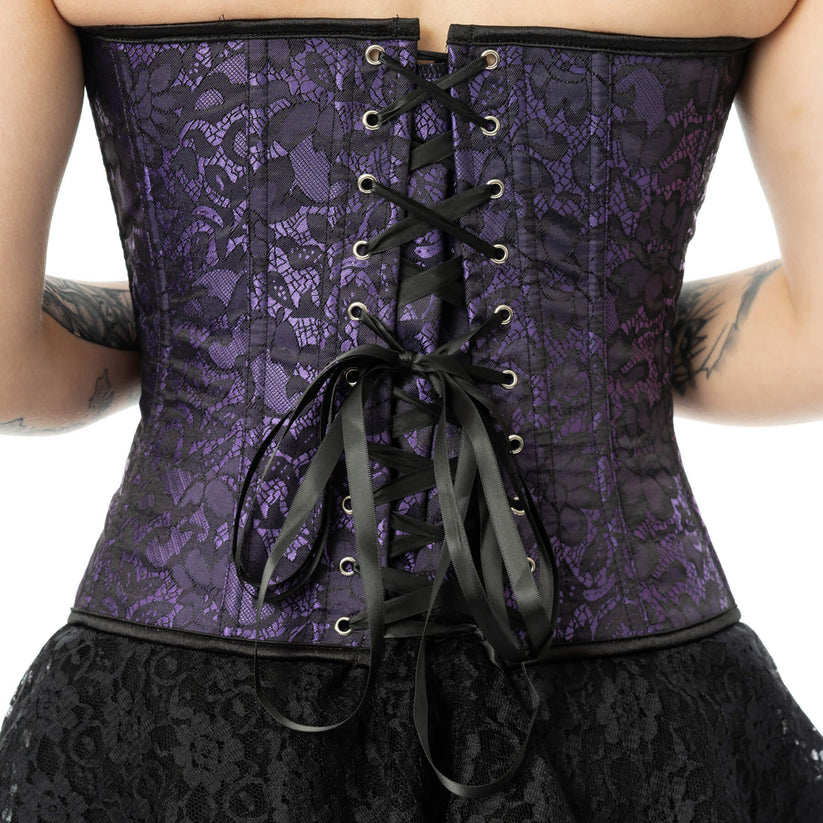 Vixxsin Women's Gothic Top Amethyst Lace Corset UK 10-18 - QHA UK