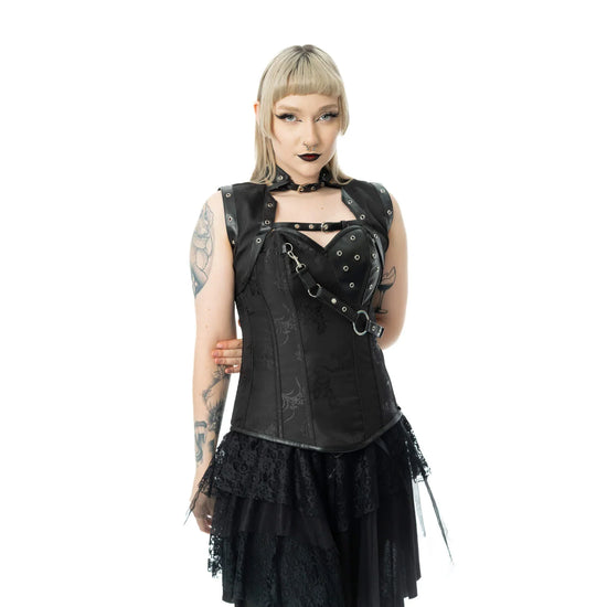 Vixxsin Women's Corset Top Ebony 2 UK 10-18 - QHA UK