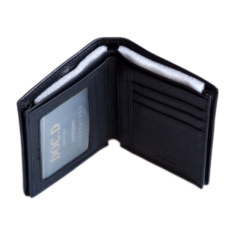 QHA Mens Real Leather Wallet ID Credit Card Holder Gift W11 - QHA UK