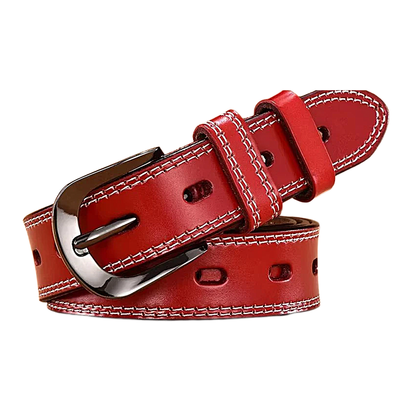 Womens Genuine Leather Belt Slim Casual Jeans Dress Belt 28mm Black Br - QHA UK