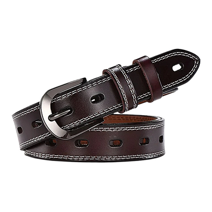 Womens Genuine Leather Belt Slim Casual Jeans Dress Belt 28mm Black Br - QHA UK