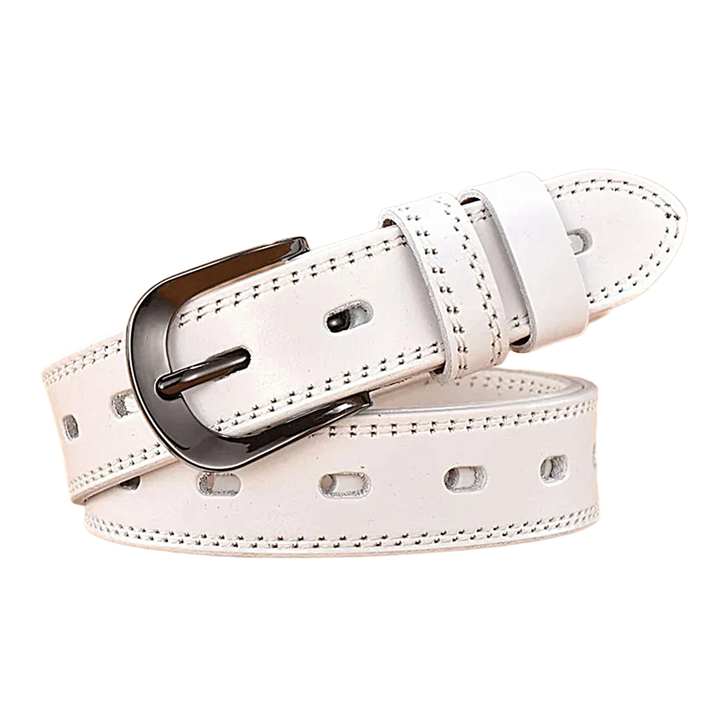 Womens Genuine Leather Belt Slim Casual Jeans Dress Belt 28mm Black Br - QHA UK