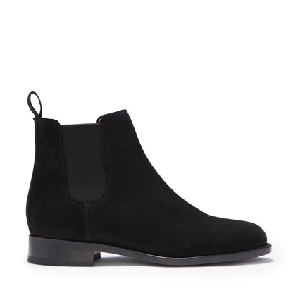 Hugs & Co Womens Black Suede Chelsea Boots Welted Leather EU 36-42 - QHA UK