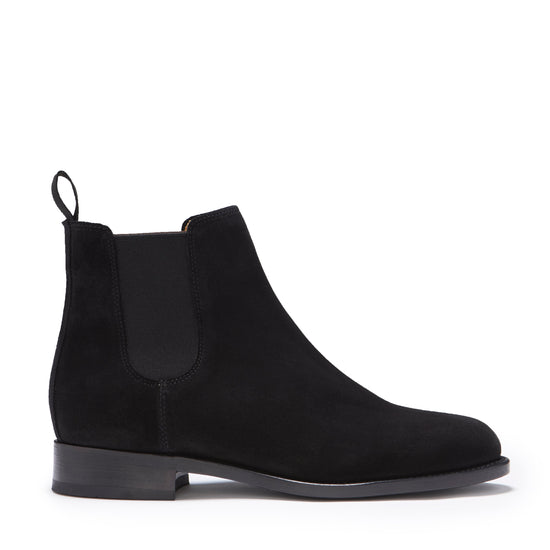Hugs & Co Womens Black Suede Chelsea Boots Welted Leather EU 36-42 - QHA UK